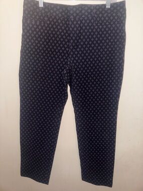 Banana Republic Navy Micro-Pattern Straight Leg Sloan Pants
